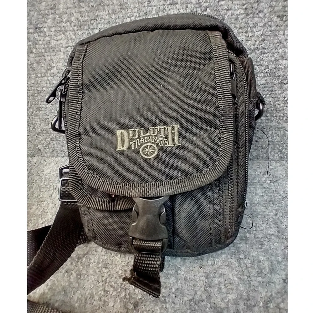Duluth Trading Co Black Ballistic Nylon Crossbody Utility‎ Bag Travel Pouch Mens